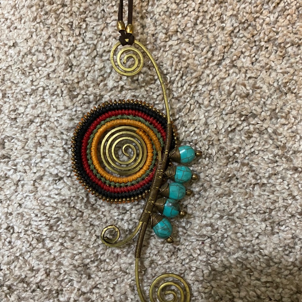 Gorgeous handcrafted boho necklace.